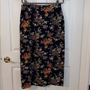 Casual Corner Annex long black floral skirt